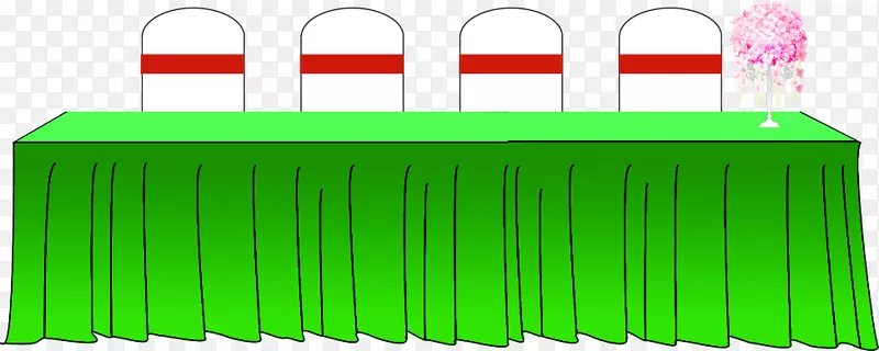 创意合成绿色的桌布椅子