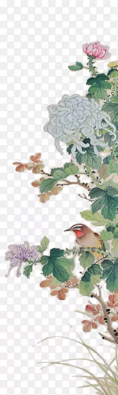 牡丹花上的小鸟