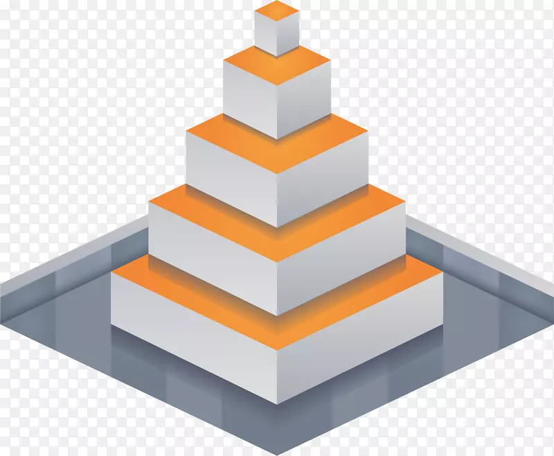 橘色立方体分层结构