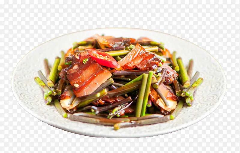 美味的蕨菜炒臘肉