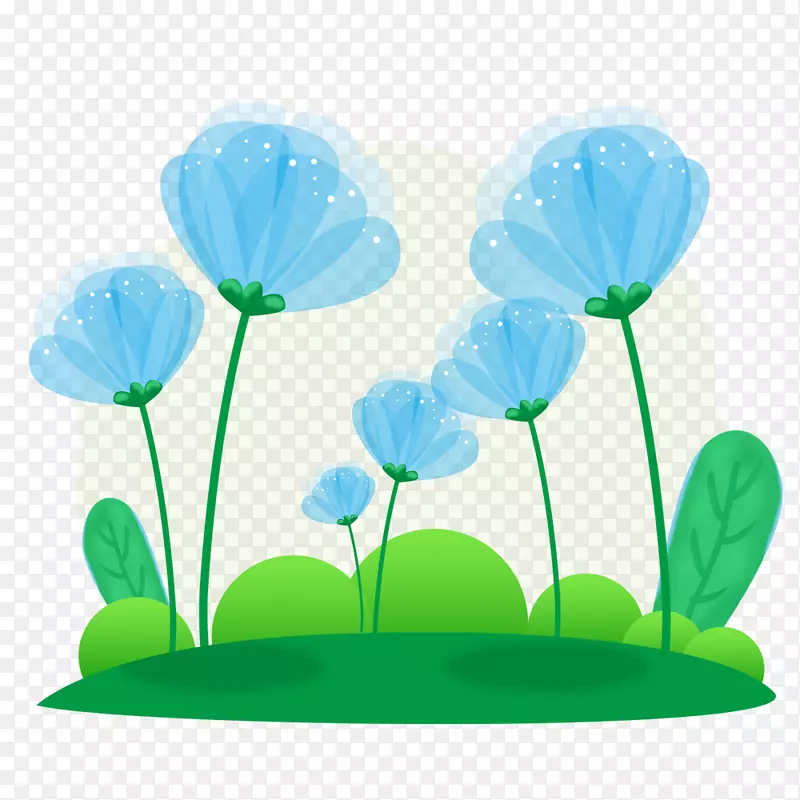 手绘卡通装饰花瓣花草装饰海报设