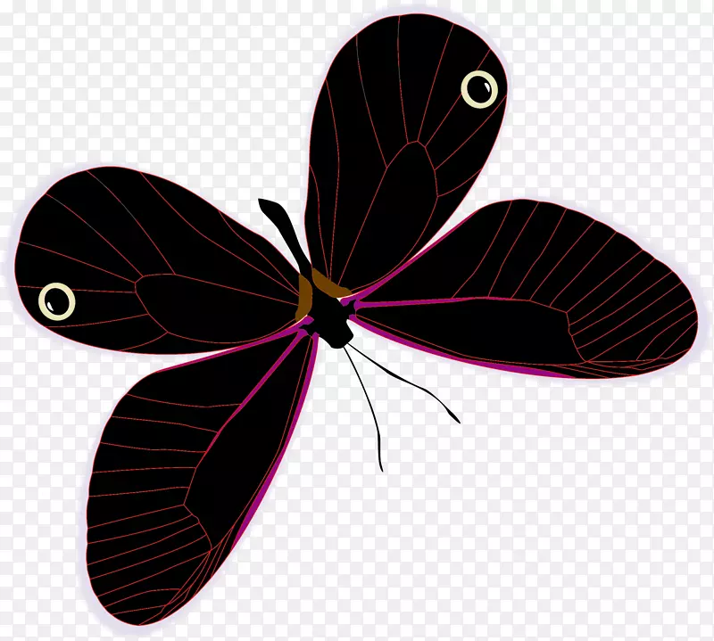 黑色卡通蝴蝶素材图