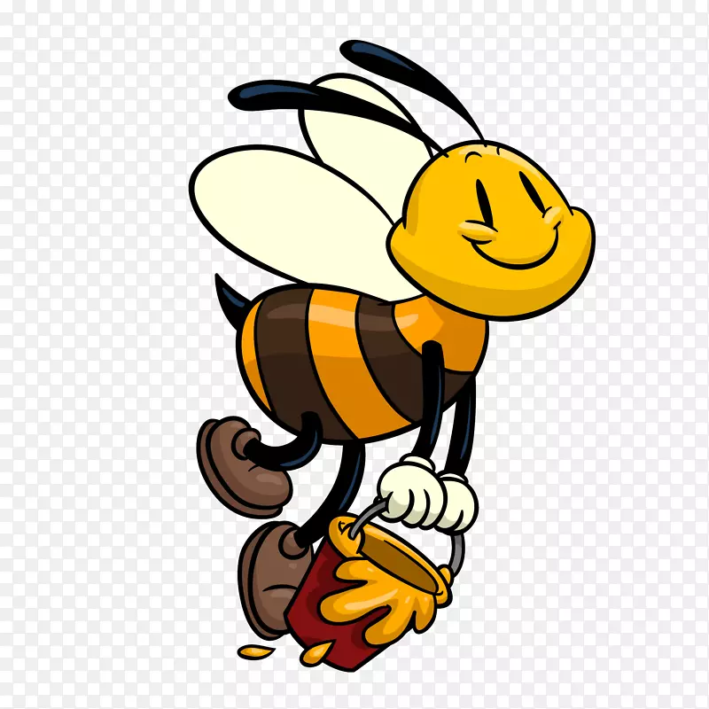 手绘拿蜂蜜的蜜蜂