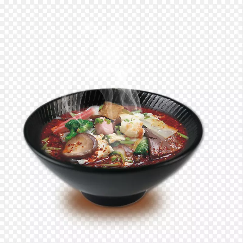 红汤火锅冒菜蘑菇蔬菜