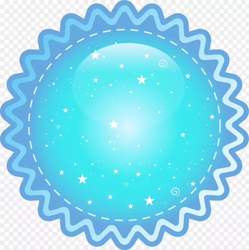 蓝色星星圆圈图案