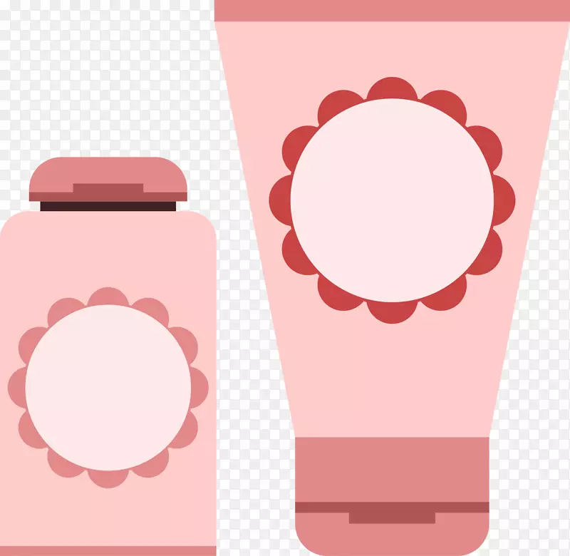 粉色可爱护肤品设计图