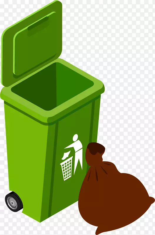绿色垃圾箱装饰图
