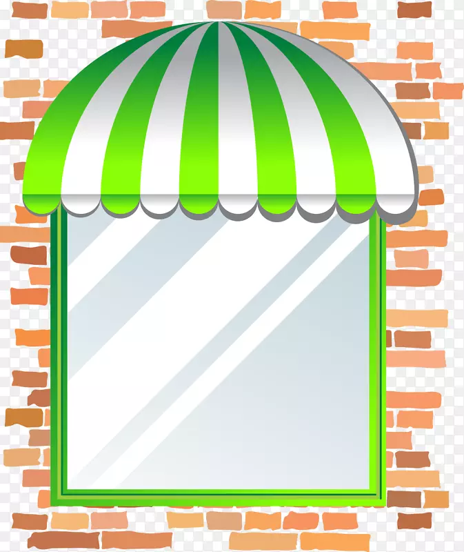 绿色卡通窗户设计图