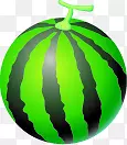 绿色手绘条纹西瓜
