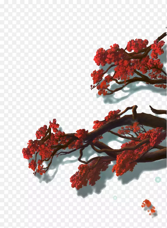 红色海棠树