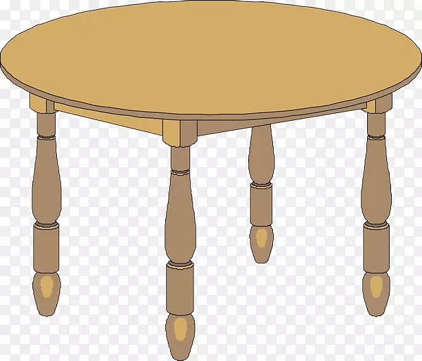 4条腿的木质圆桌