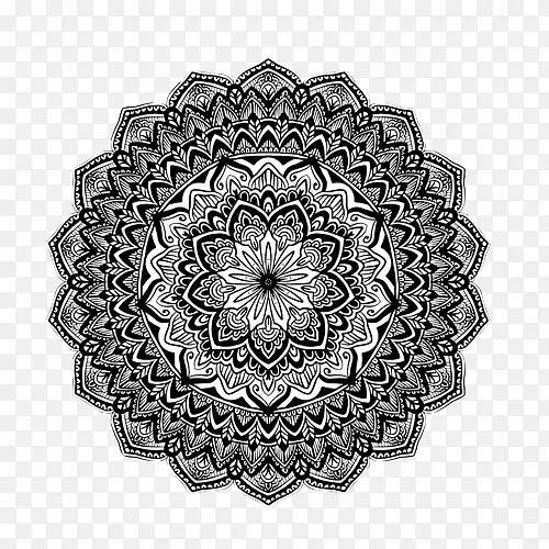 花卉螺旋花纹素描图片