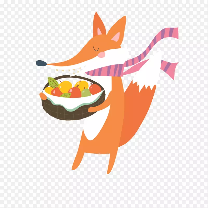 感恩节拿着食物的狐狸