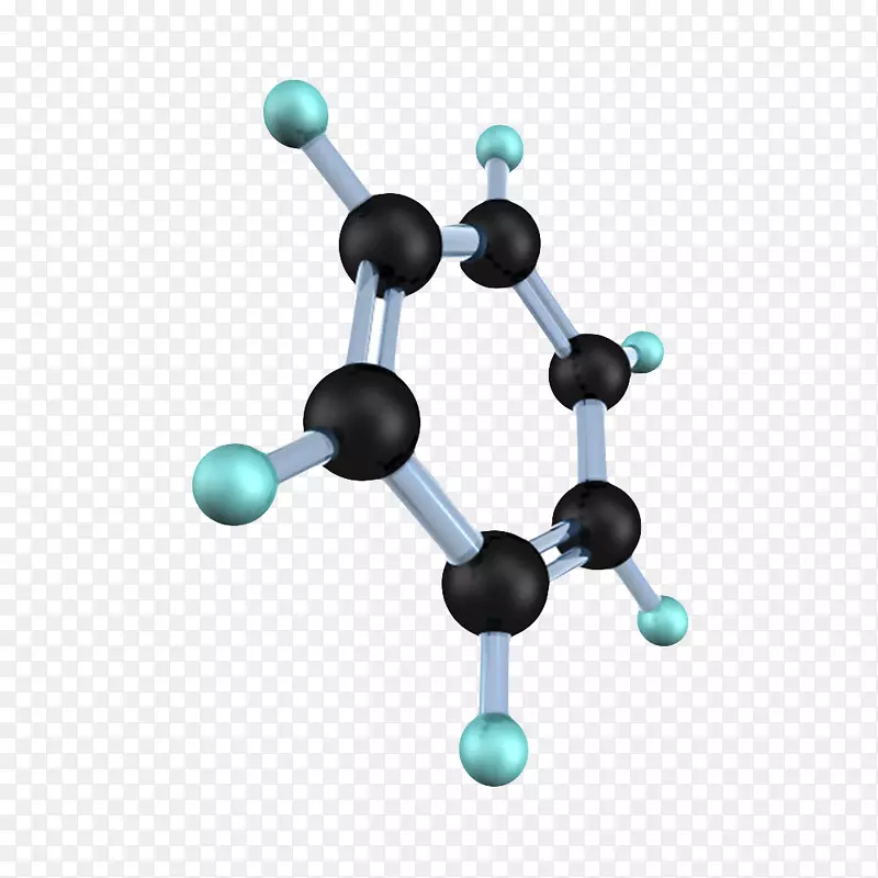 黑色苯分子3D侧面形状素材