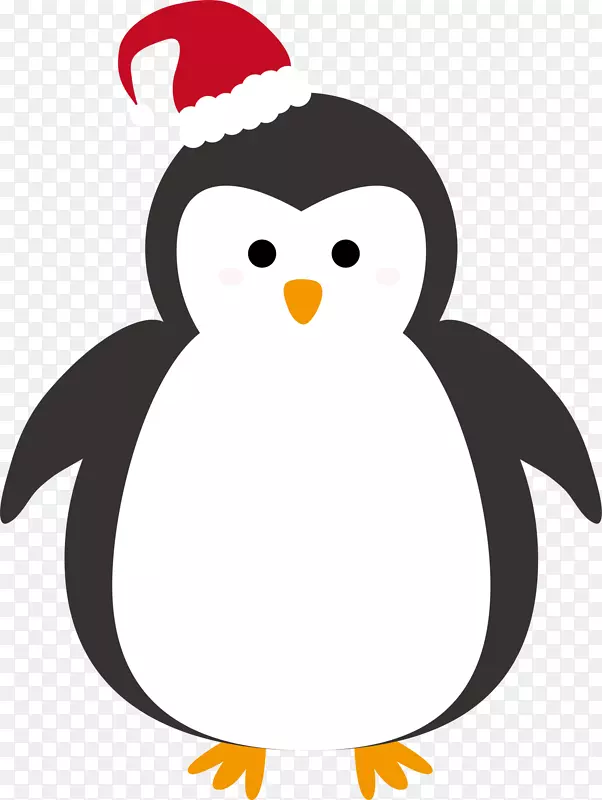 黑色卡通圣诞节企鹅