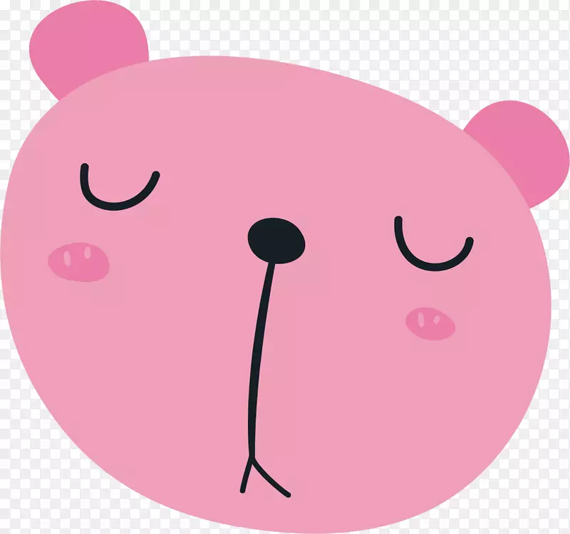 卡通粉色小熊动物墙纸插画设计