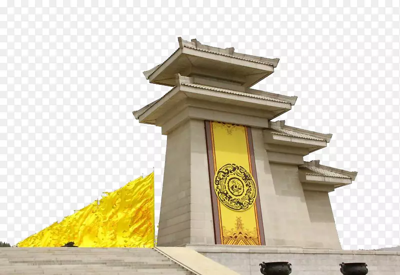 黄帝陵旗子建筑摄影