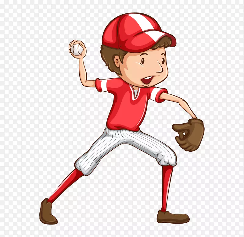 打棒球的男孩卡通图