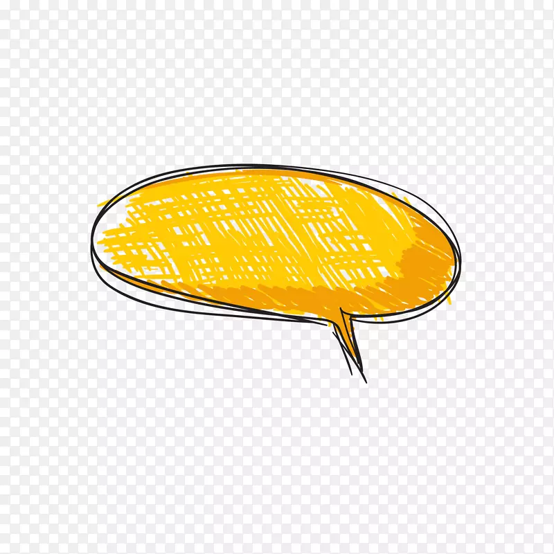 亮黄色的圆形对话框免抠素材