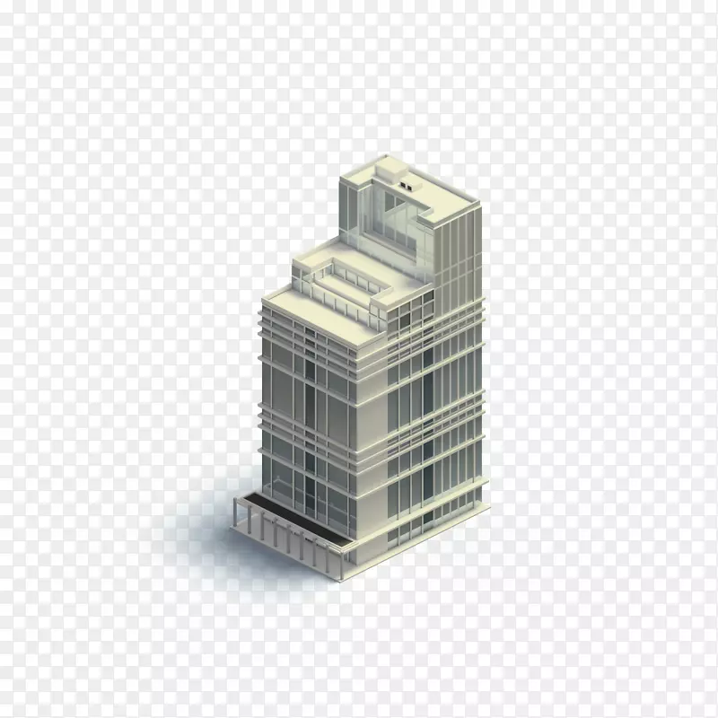 层叠的3D建筑模型