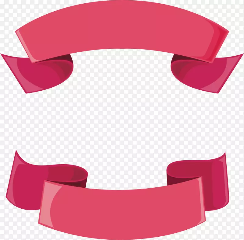 粉色彩带标题框