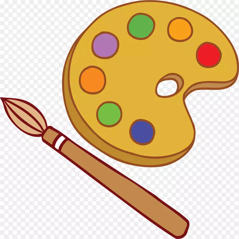 卡通美术课调色盘画笔PNG图片素材下载_图片编号7445451-PNG素材网