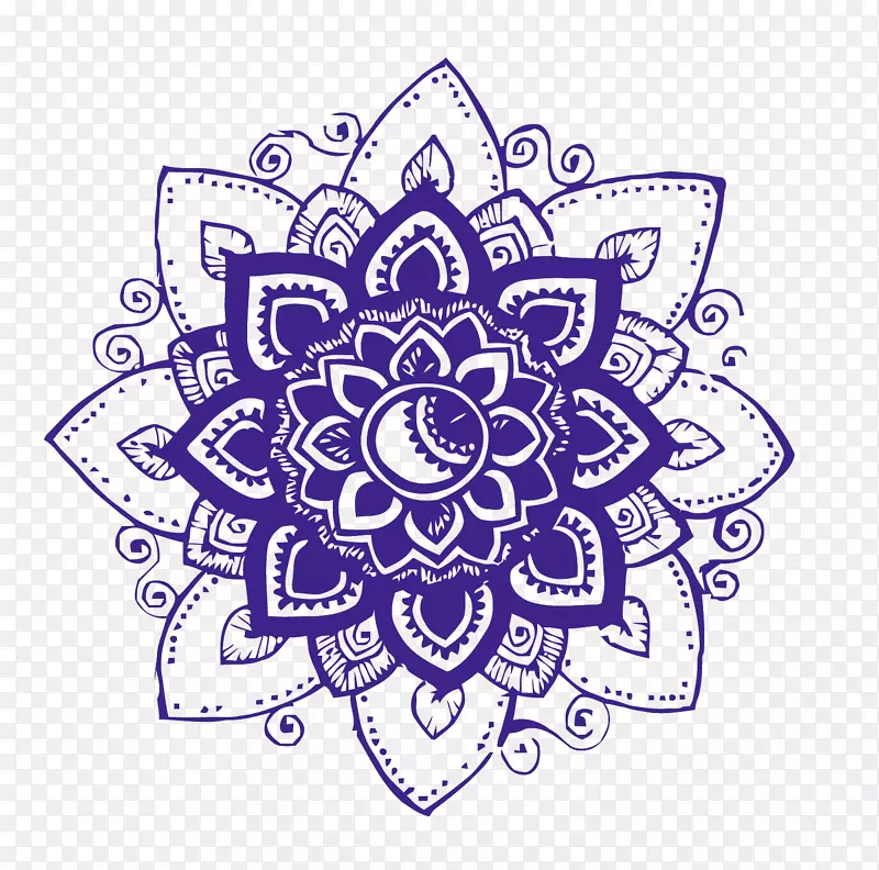 矢量蓝色手绘花纹PNG图片素材下载_图片编号7445121-PNG素材网