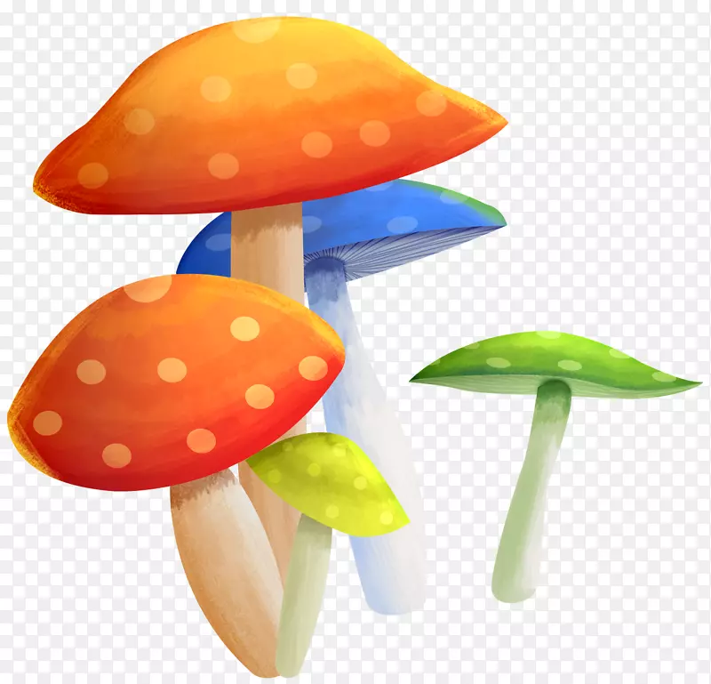 手绘装饰五彩蘑菇素材