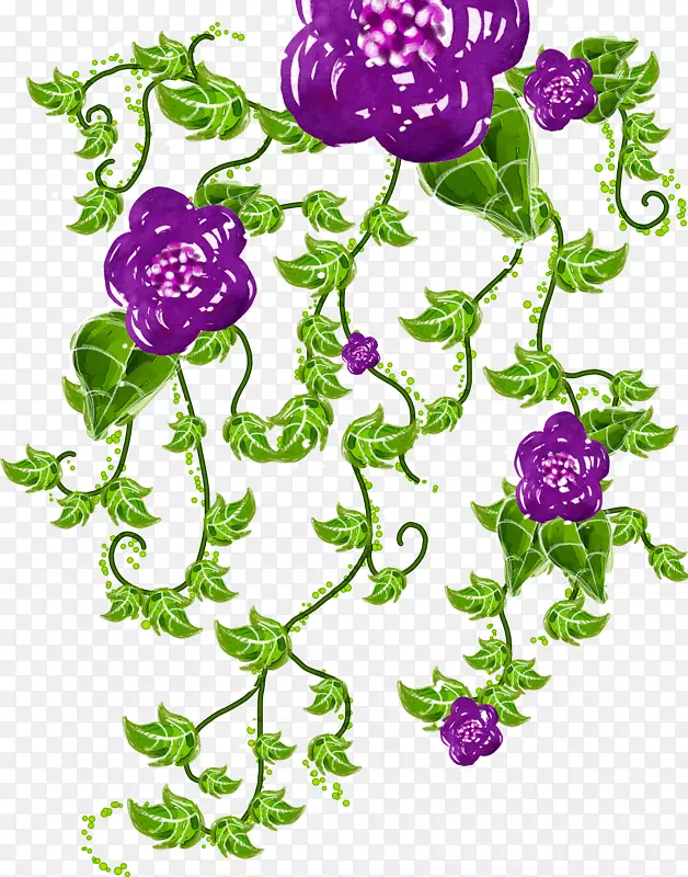 紫色典雅花卉藤蔓