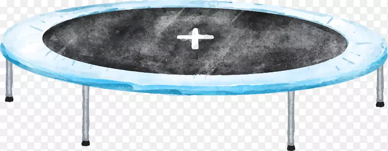 水彩手绘蹦床