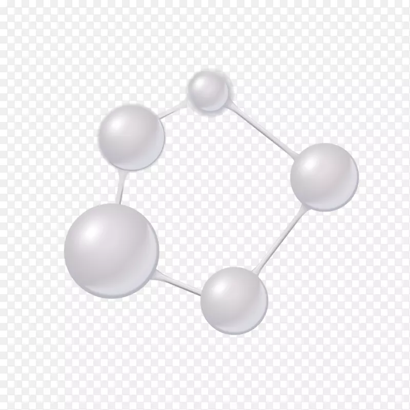 矢量白色圆球形元素结构形式