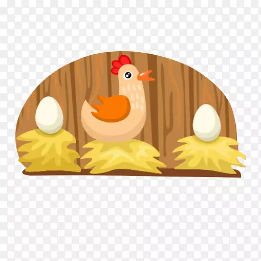 卡通母鸡鸡蛋