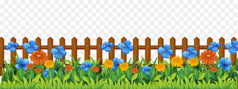 彩色花卉植物围栏