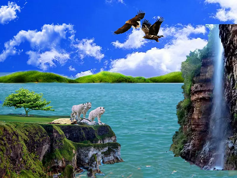 大海，蓝天，700x750
