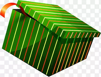条纹绿色礼盒图片