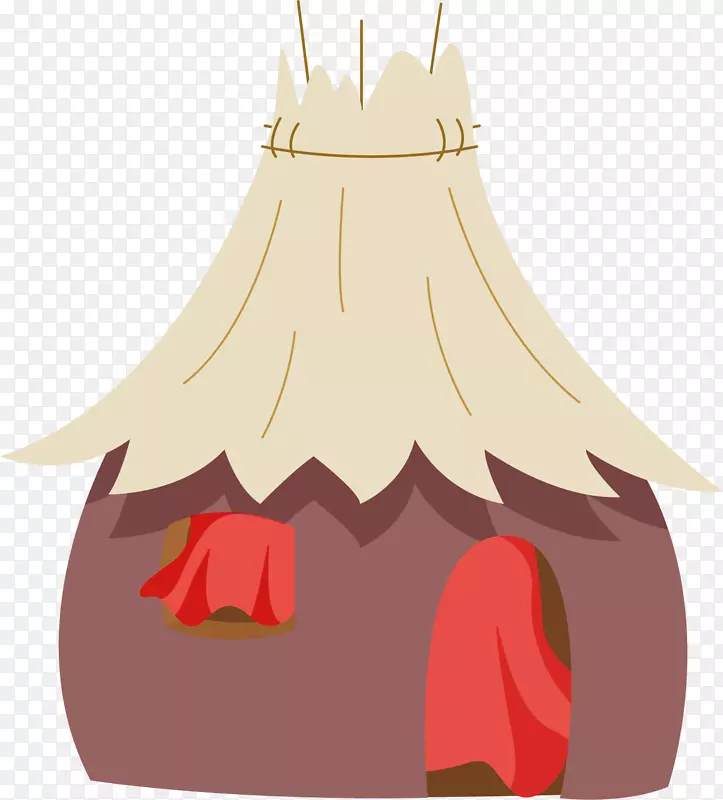 简陋红色小草房