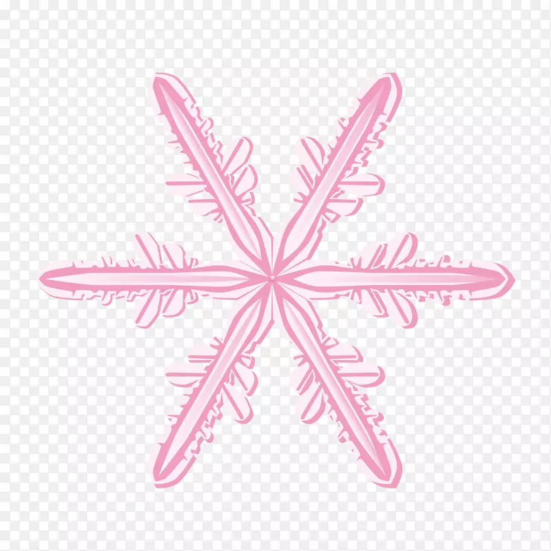 粉色花纹漂亮雪花免抠图