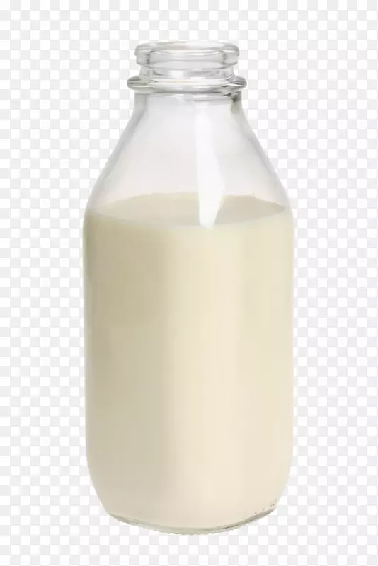 手绘透明玻璃瓶子牛奶