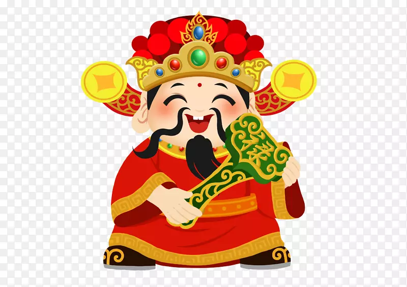 中国风春节财神爷形象元素