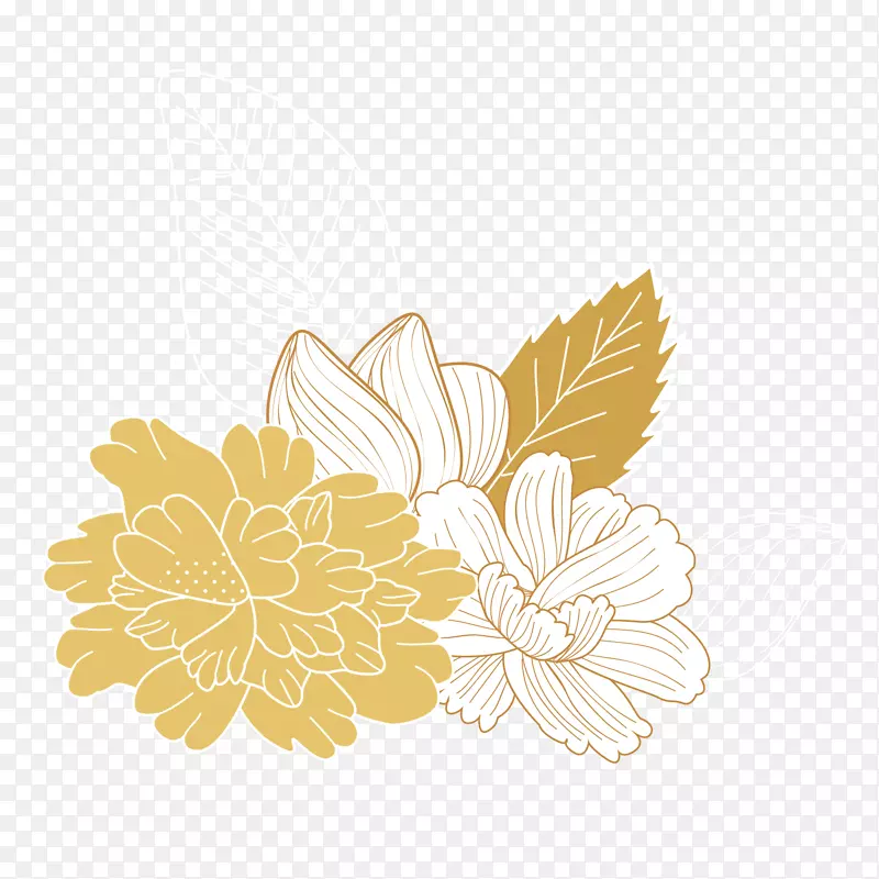 金色花朵矢量装饰PNG图片素材下载_图片编号7458608-PNG素材网