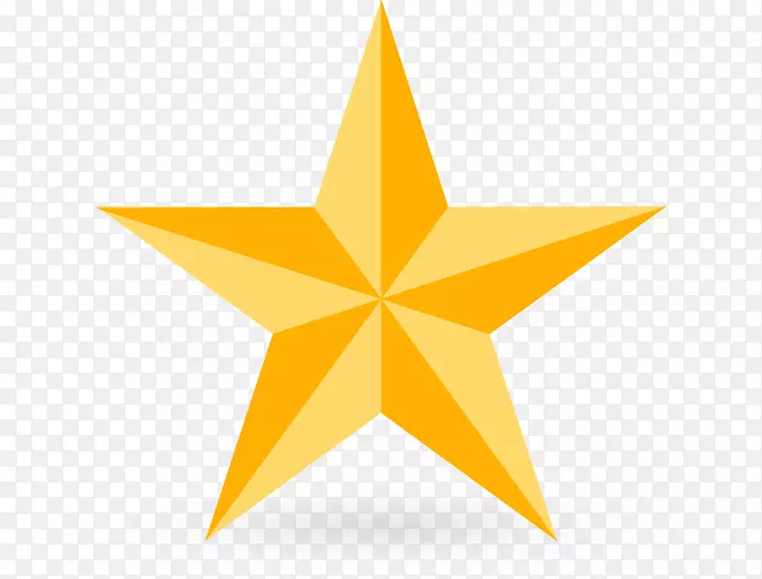 黄色立体五角星图案