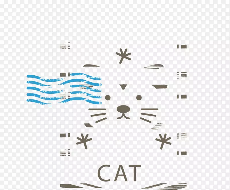 矢量图猫咪标签