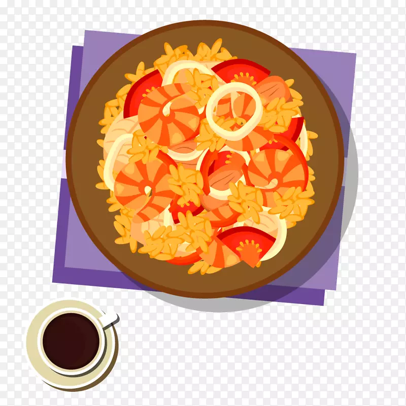 卡通美食番茄米饭矢量素材