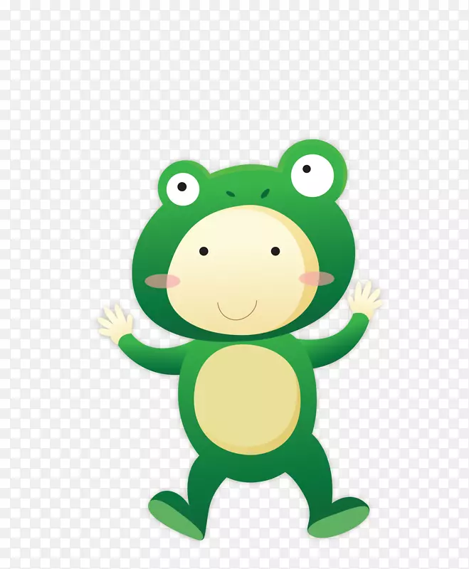 矢量绿色小青蛙拟人