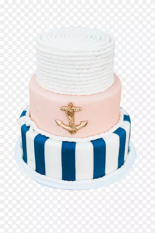 蓝色海军条纹蛋糕