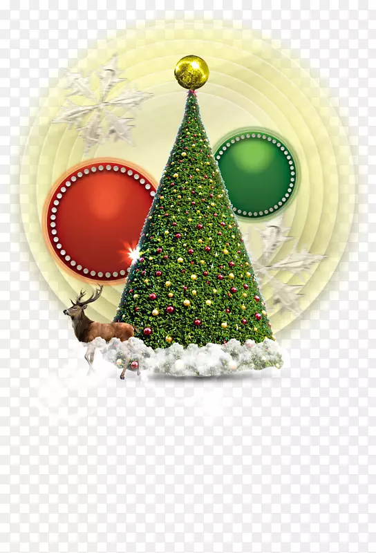 圣诞树和麋鹿圣诞素材