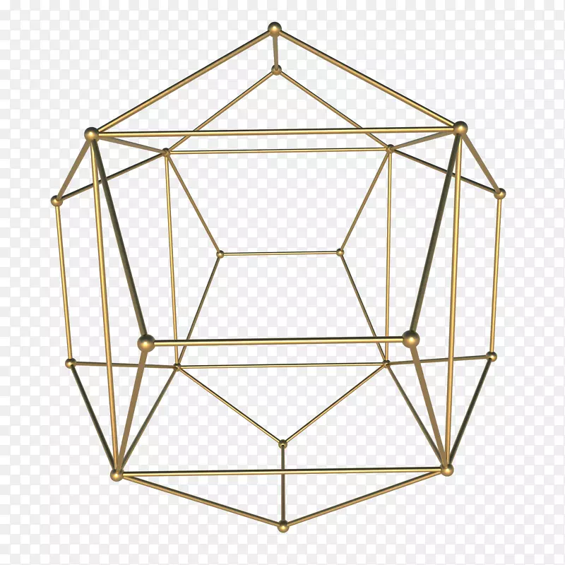 立体的金色立体几何