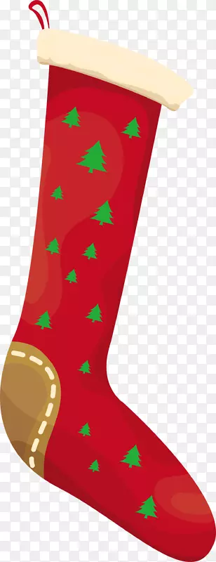 绿色圣诞树袜子