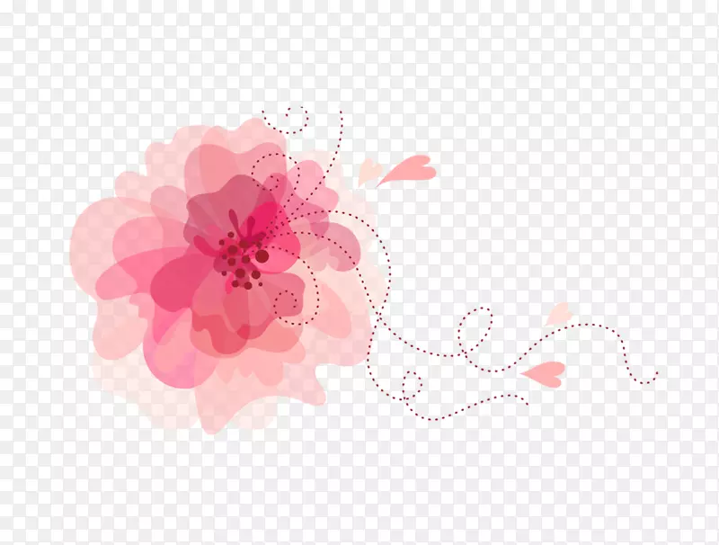 梦幻美丽花朵图形