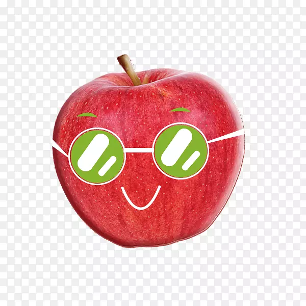 戴绿色眼镜微笑的苹果